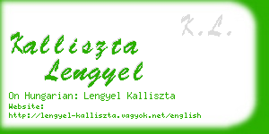 kalliszta lengyel business card